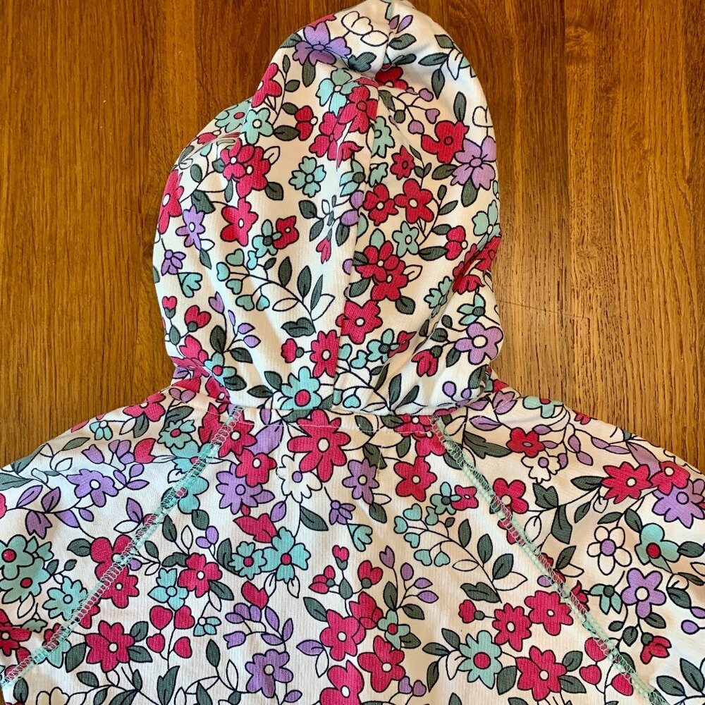 PEEK Floral Hoodie Jacket Girls 2 2T EUC Pink Spring Flowers Cotton Toddler Girl - Picture 4 of 6